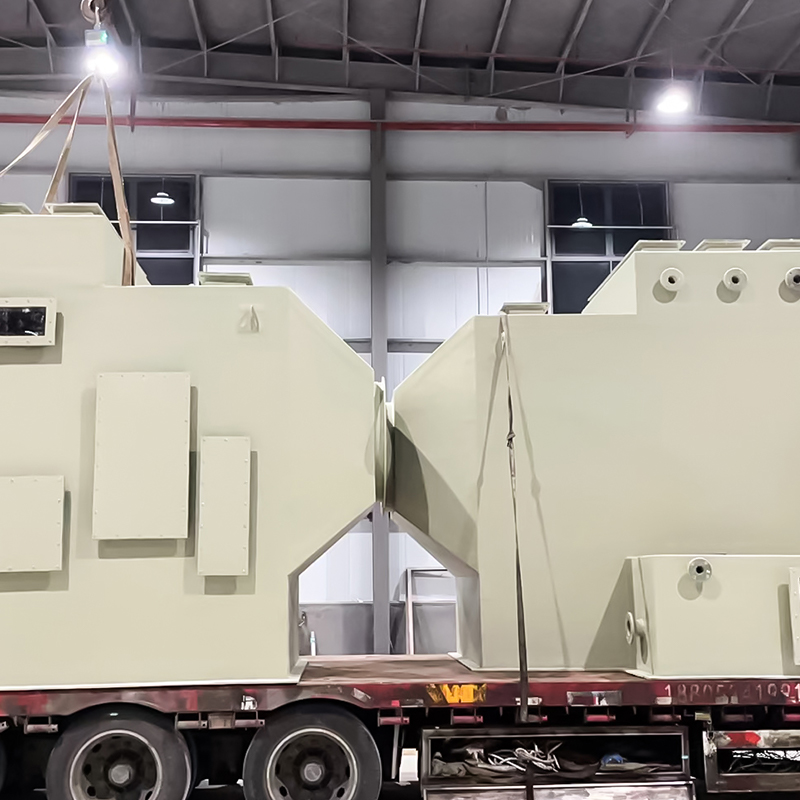 FRP horizontal scrubber tower